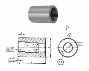 Втулка поддерживающая d22, D71, L100мм к оправкам для горизонтально-фрезерных станков ГОСТ15072-75 "CNIC"