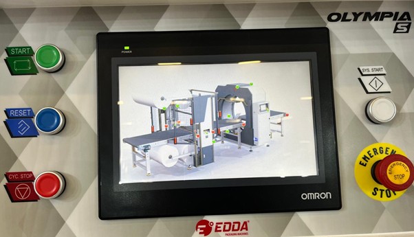 EDDA OLIMPIA 100 S BN  Панель управления Дает возможность отслеживать ошибки линии, постоянно выдает «подсказки» для правильного логического завершения операции